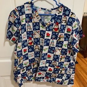 Womens Winter/Christmas Scrub Top